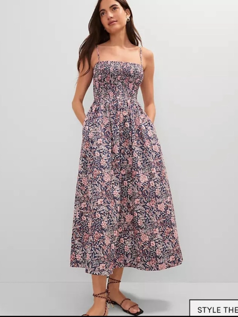 NWT Ann Taylor Weekend Floral Smocked Maxi Dress